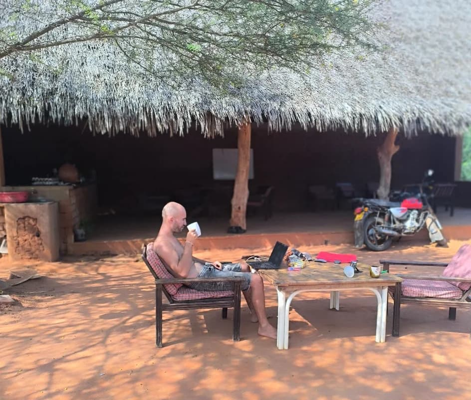Alex working on MeisterCRM from Tanzania