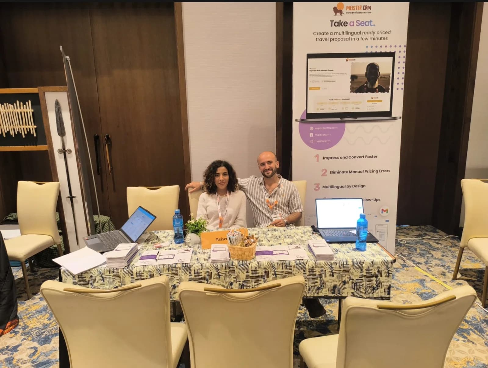 Hasna and Alex introducing MeisterCRM at Spotlight in Arusha