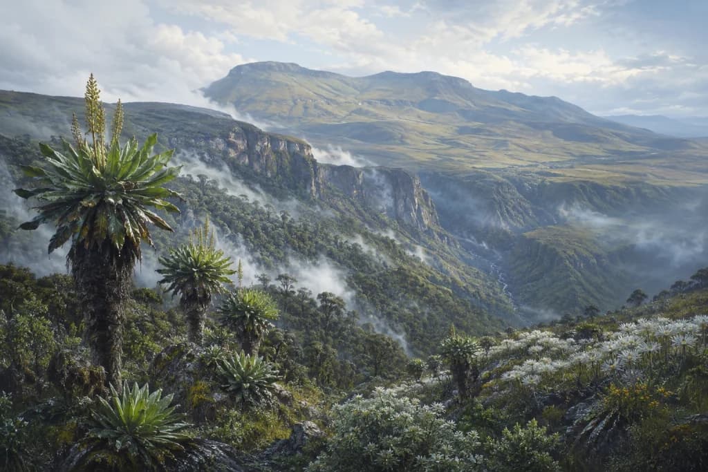 Mount Elgon National Park habitat and landscape artwork
