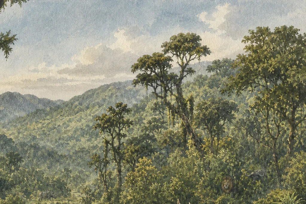 Birding and botany planning artwork for Aberdare National Park