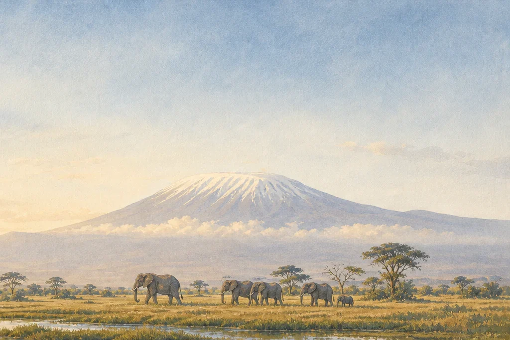 Birding and habitat observation planning artwork for Amboseli National Park