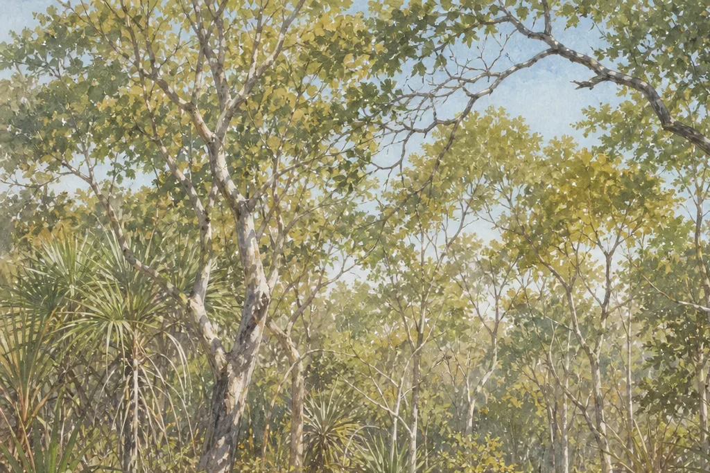 Guided forest walk planning artwork for Arabuko Sokoke Forest Reserve