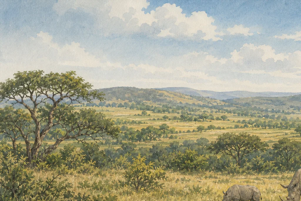 Conservancy wildlife drive planning artwork for Borana Conservancy