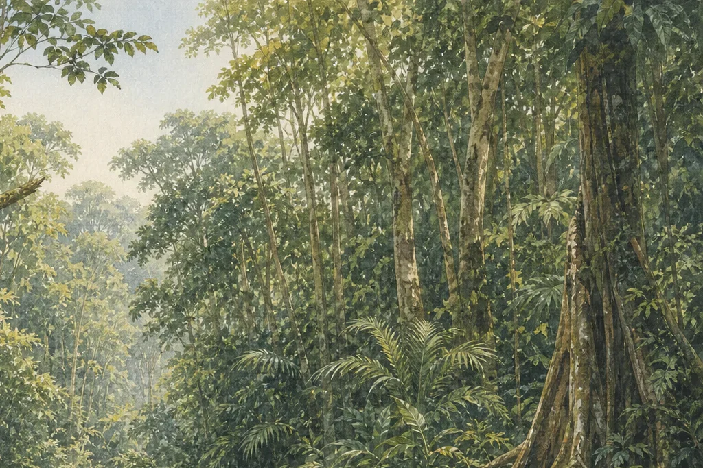 Forest birding planning artwork for Budongo Forest