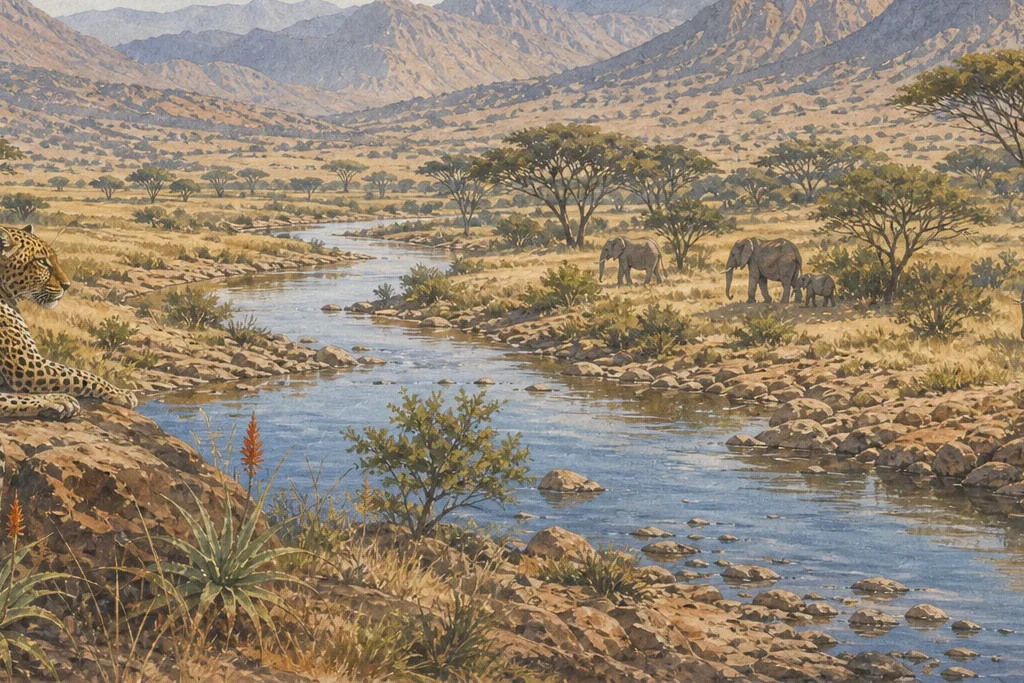 Landscape photography planning artwork for Buffalo Springs National Reserve