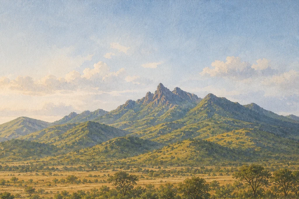 Birding and botany planning artwork for Chyulu Hills National Park