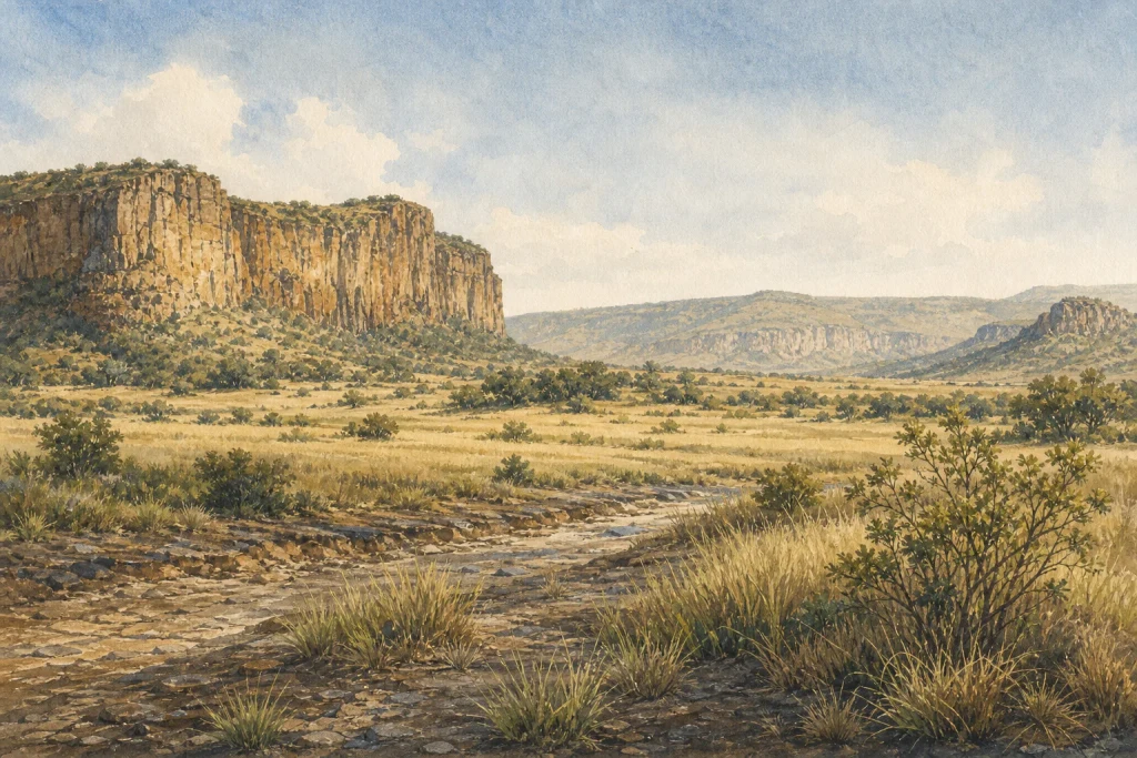 Hell’s Gate National Park habitat and landscape artwork