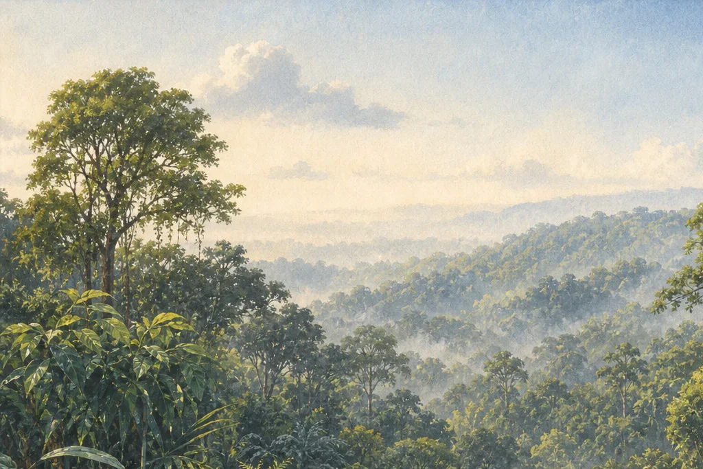 Guided forest walk planning artwork for Kakamega Forest National Reserve