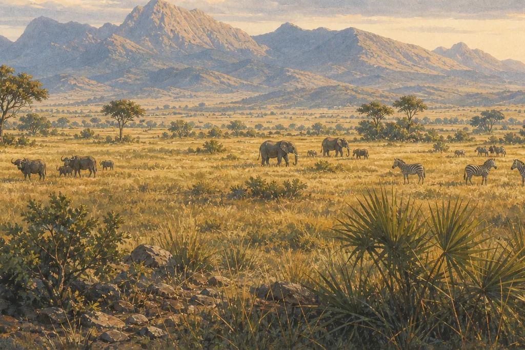 Landscape photography planning artwork for Kidepo Valley National Park