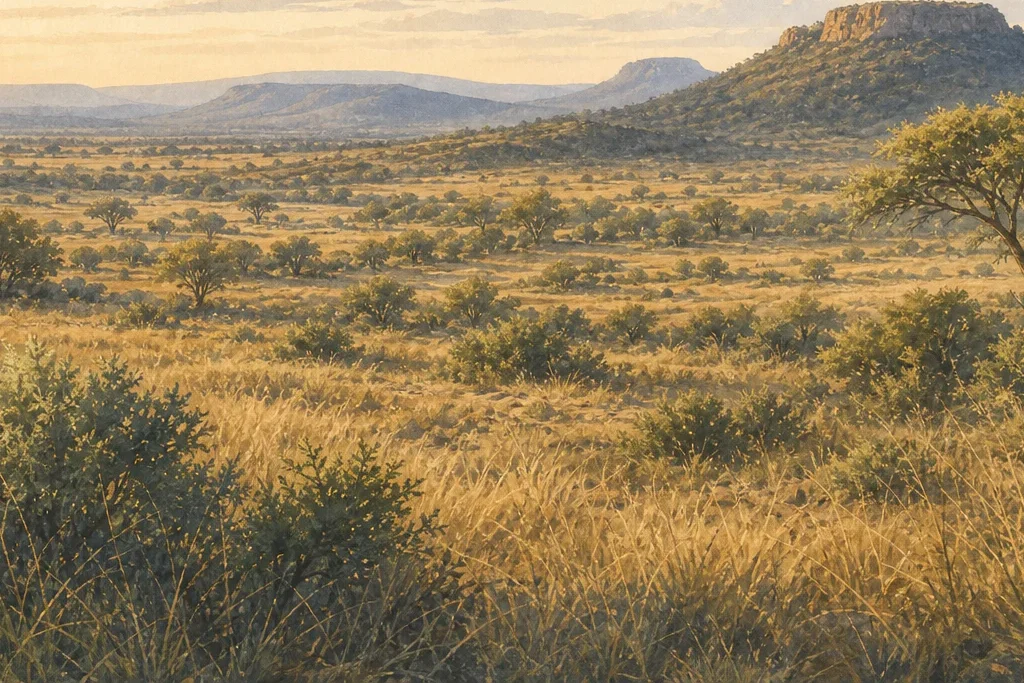 Landscape photography planning artwork for Kora National Park
