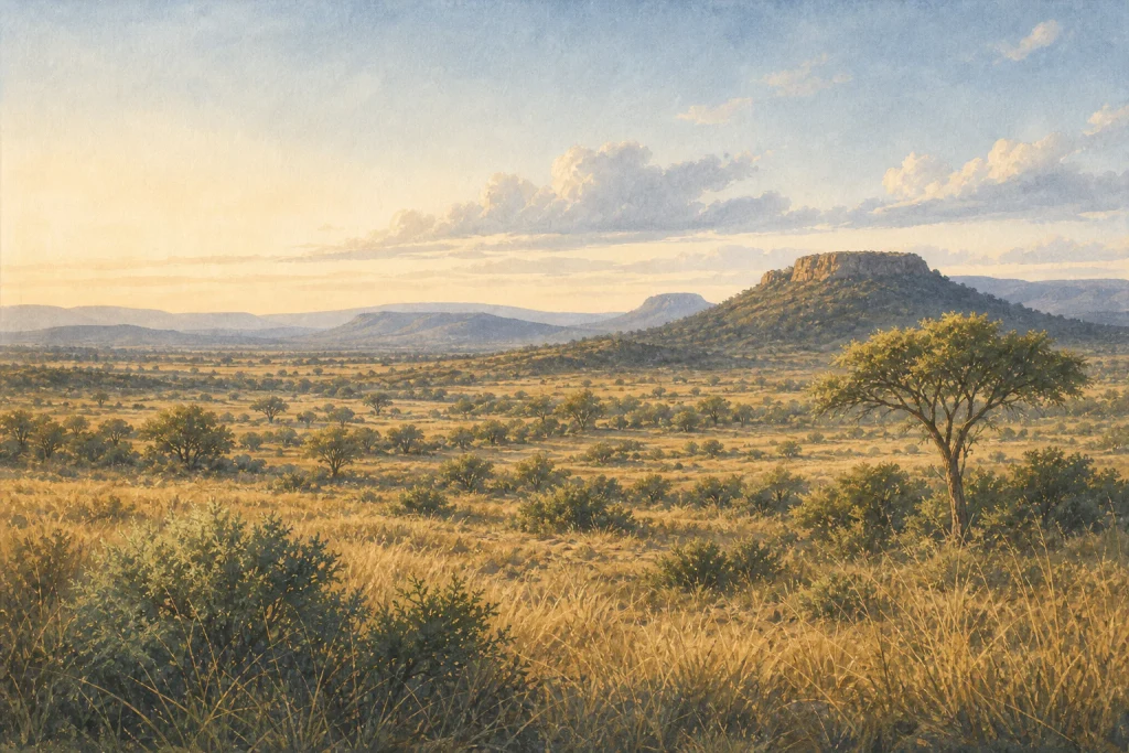 Kora National Park habitat and landscape artwork