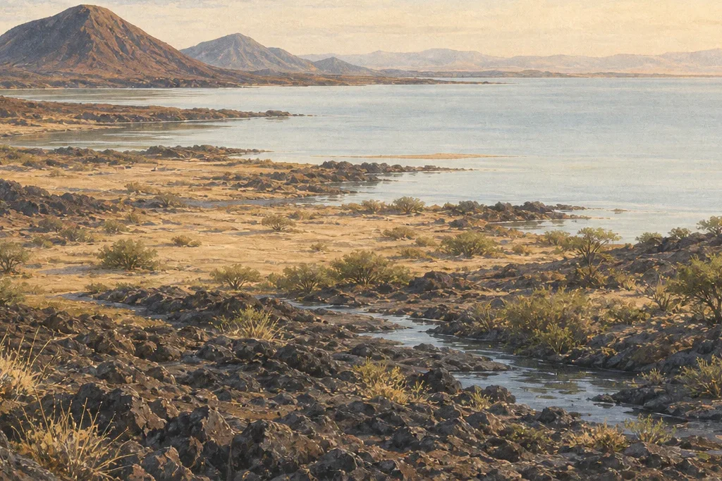 Landscape interpretation planning artwork for Lake Turkana