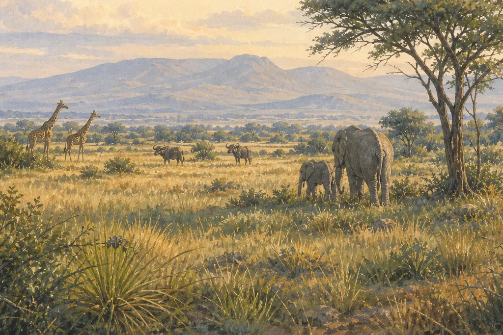Conservation interpretation planning artwork for Lewa Wildlife Conservancy