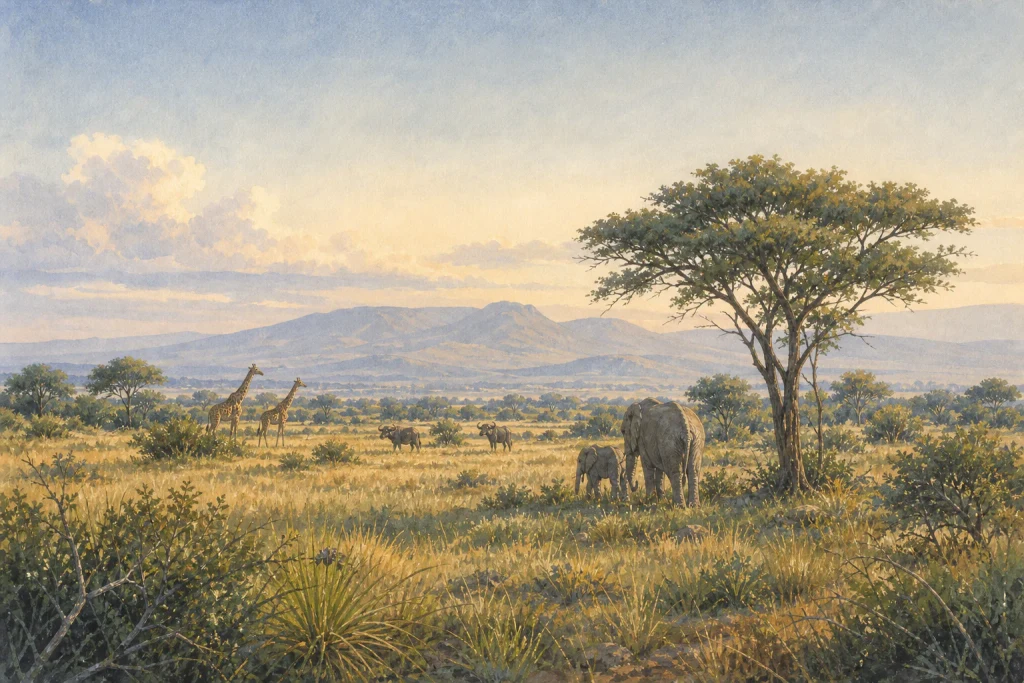 Lewa Wildlife Conservancy habitat and landscape artwork