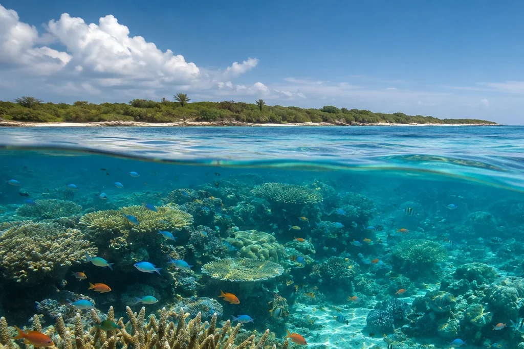 Guided snorkelling planning artwork for Mombasa Marine National Park