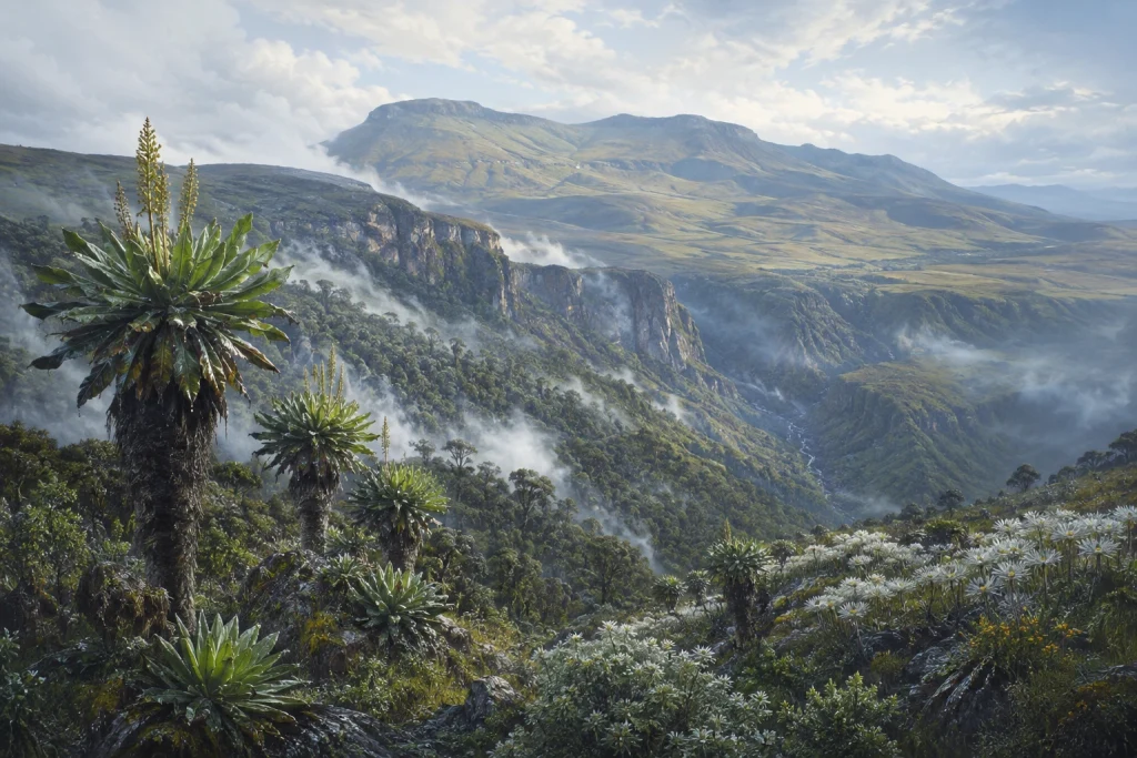 Mount Elgon National Park habitat and landscape artwork