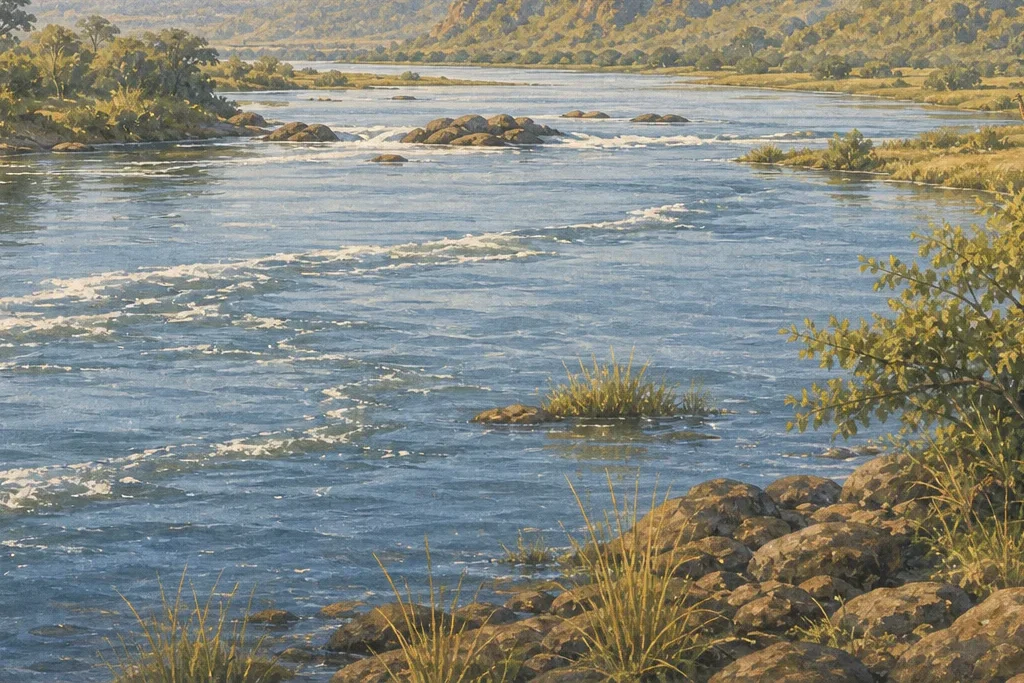 Landscape photography planning artwork for Murchison Falls National Park