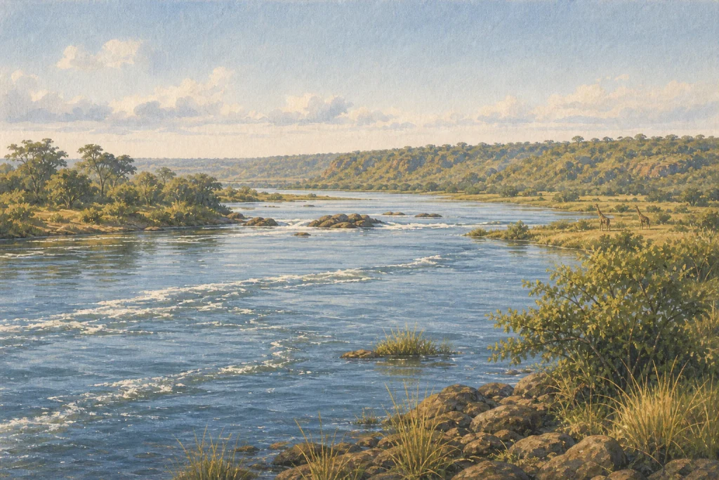 Murchison Falls National Park habitat and landscape artwork