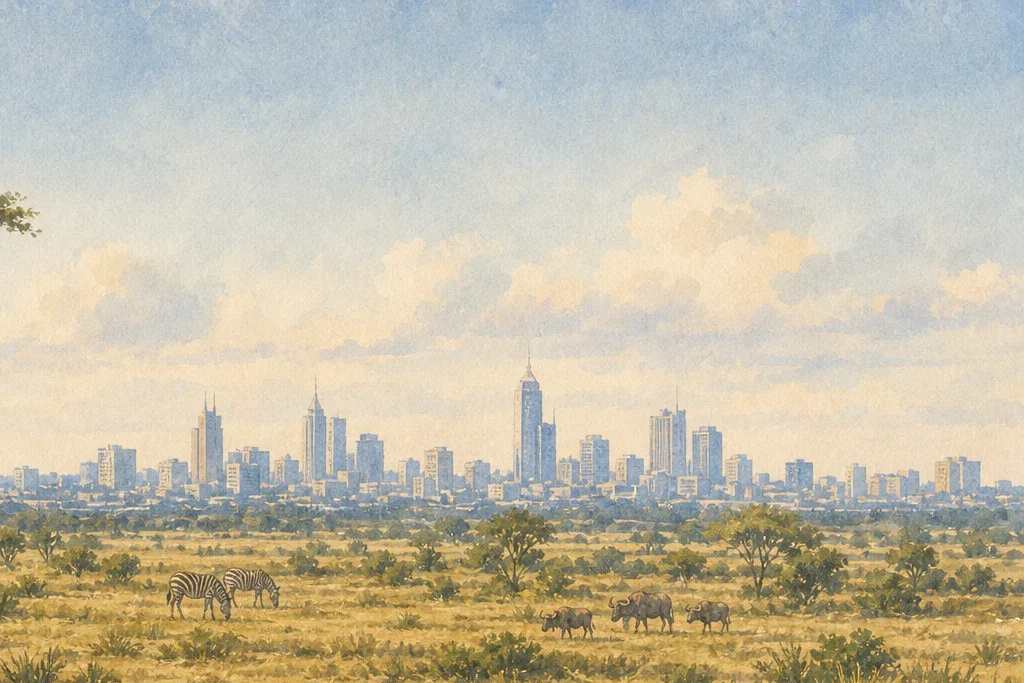 Birding and habitat observation planning artwork for Nairobi National Park