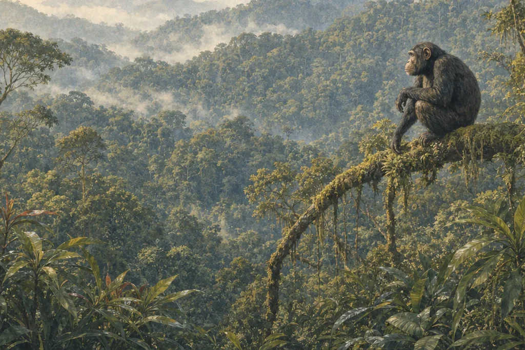 Primate and canopy observation planning artwork for Nyungwe National Park