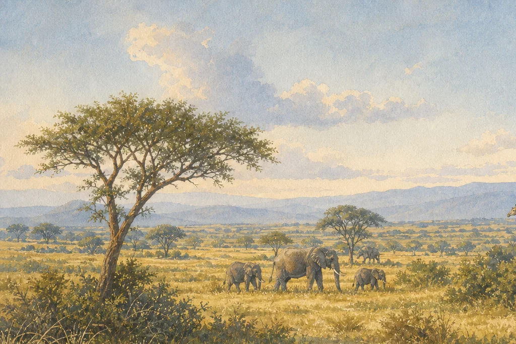 Conservancy wildlife drive planning artwork for Ol Pejeta Conservancy