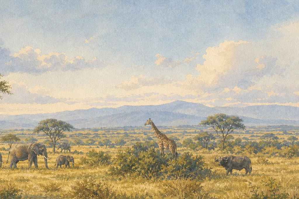 Guided nature walk planning artwork for Ol Pejeta Conservancy
