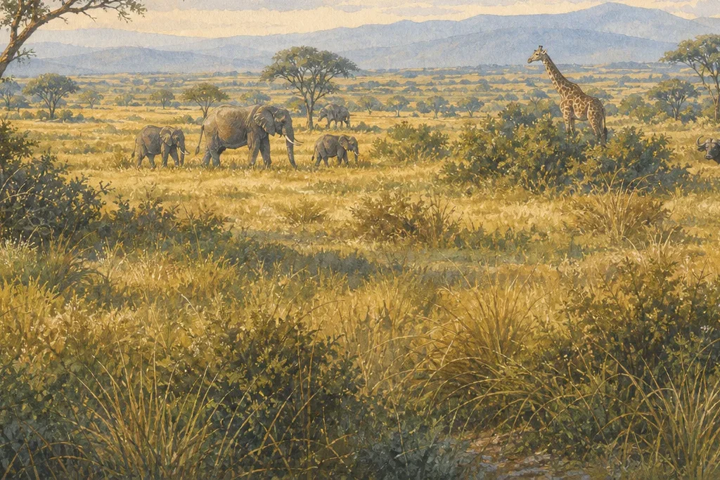 Conservation interpretation planning artwork for Ol Pejeta Conservancy