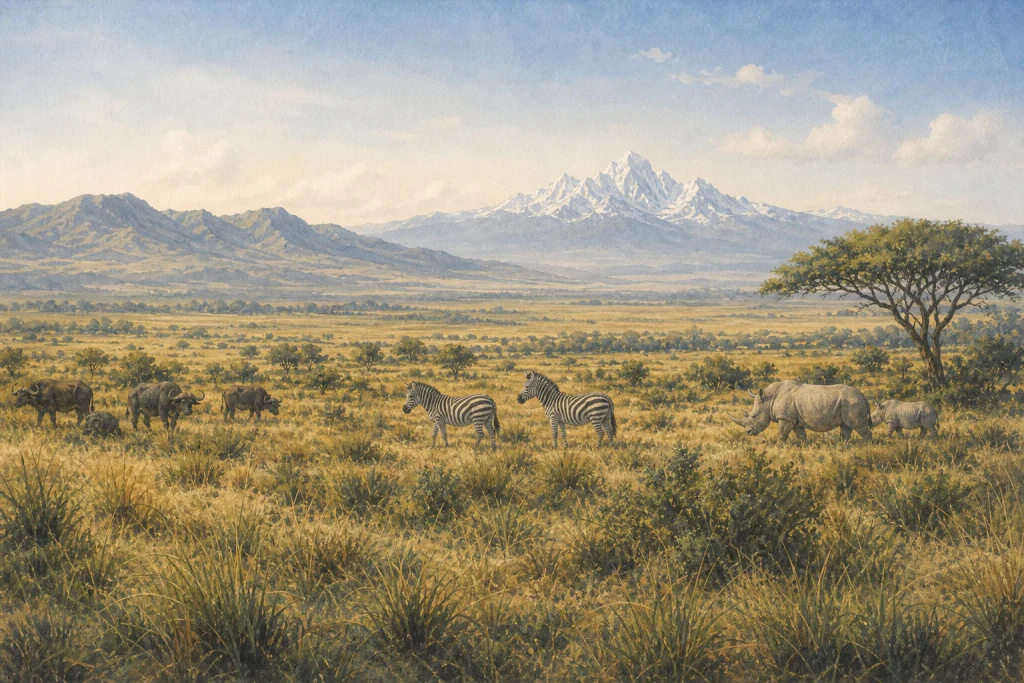 Solio Ranch habitat and landscape artwork