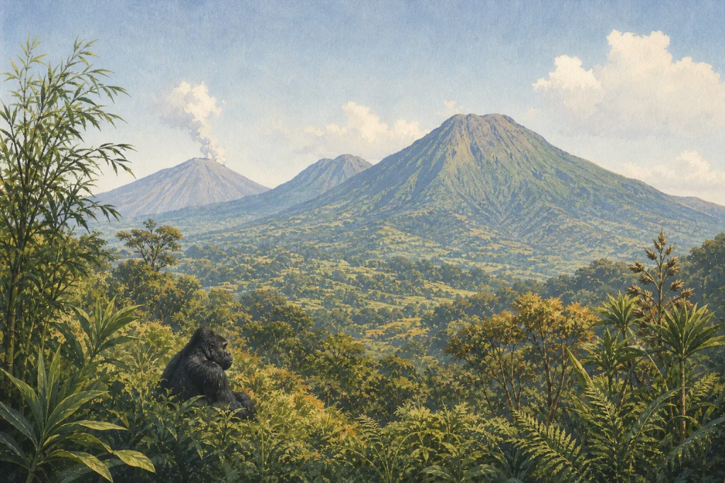 Volcanoes National Park habitat and landscape artwork