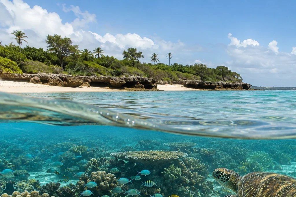 Guided snorkelling planning artwork for Watamu Marine National Park