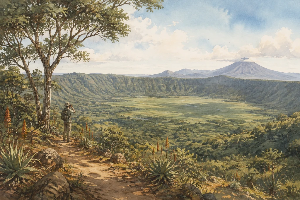 Ngurdoto Crater viewpoints in Arusha National Park: illustrative landscape