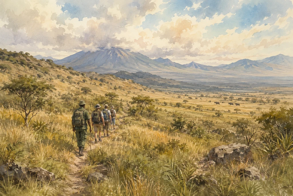 A guided walk near Momella in Arusha National Park: illustrative landscape