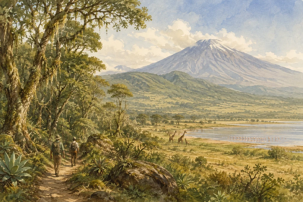 Arusha National Park habitat illustration