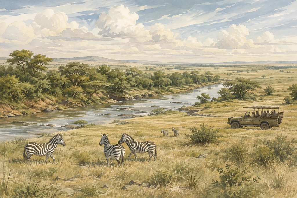 Grumeti Game Reserve habitat illustration