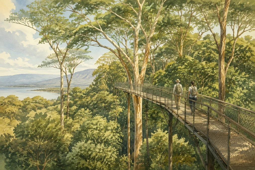 The Treetop Walkway in Lake Manyara National Park: illustrative landscape