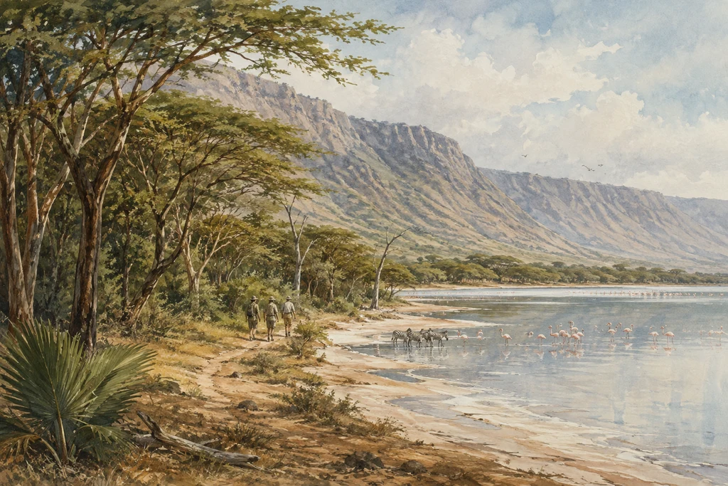 Lake Manyara National Park habitat illustration