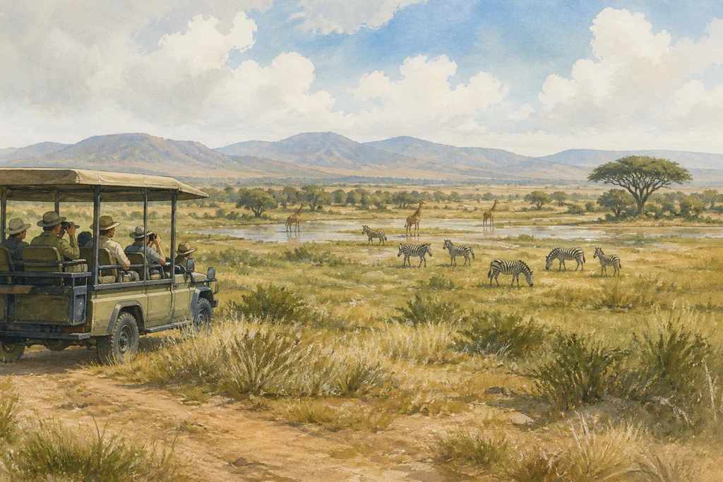 A Mkata floodplain game drive in Mikumi National Park: illustrative landscape