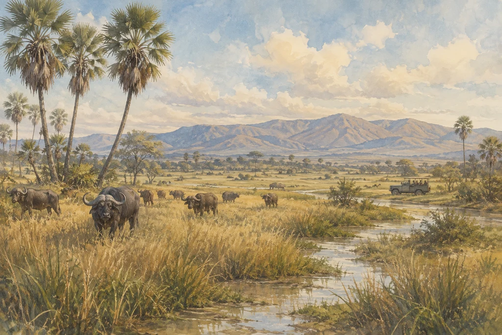 Mikumi National Park habitat illustration