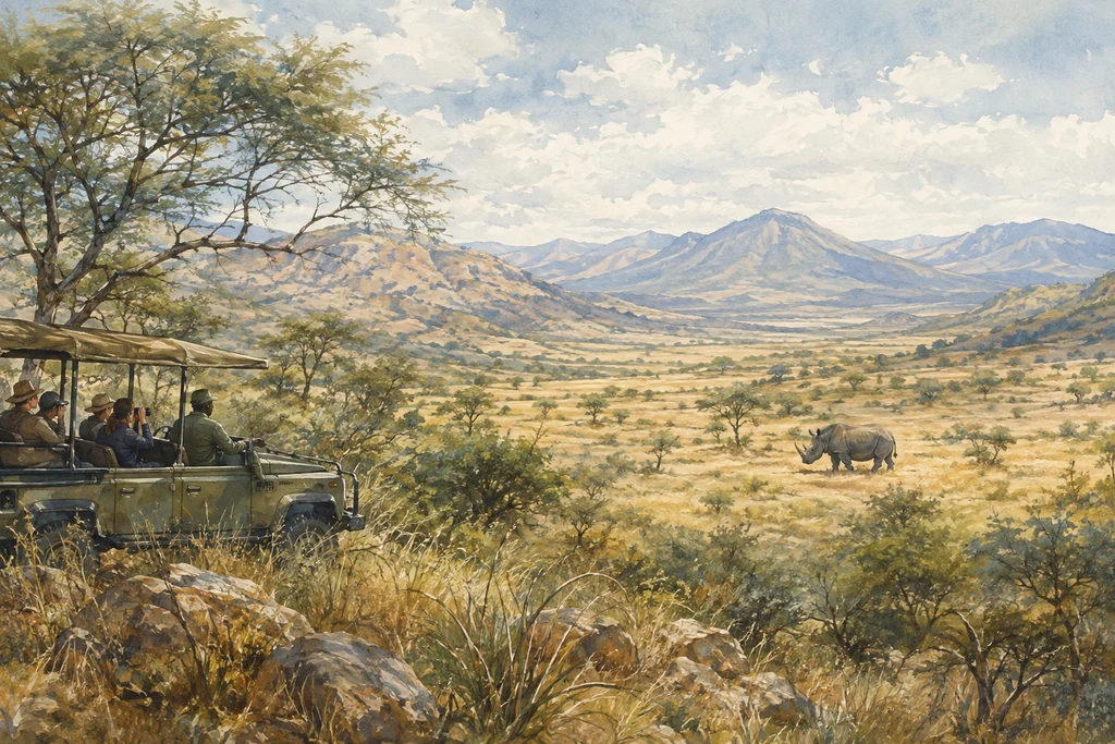 A black-rhino sanctuary visit in Mkomazi National Park: illustrative landscape