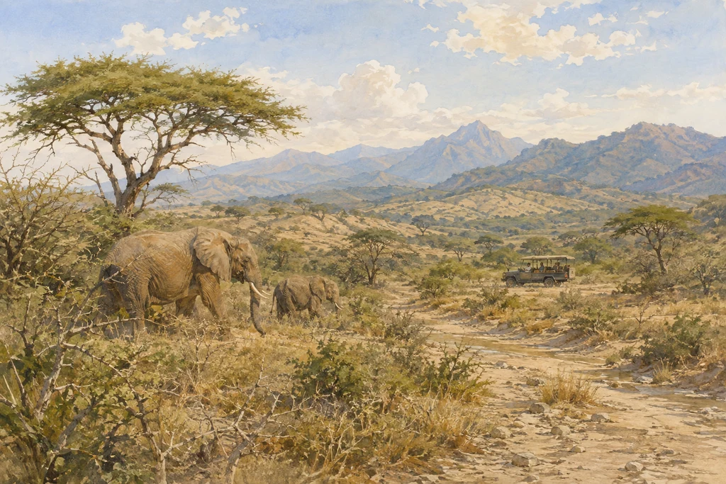 Mkomazi National Park habitat illustration