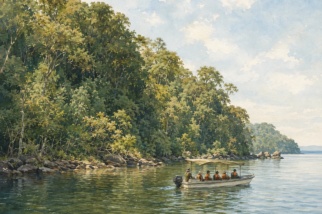 A Lake Victoria boat safari in Rubondo Island National Park: illustrative landscape