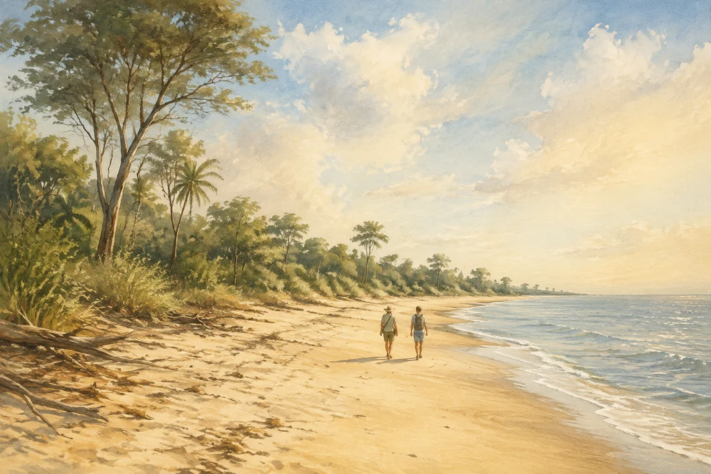Walking the Saadani shoreline in Saadani National Park: illustrative landscape