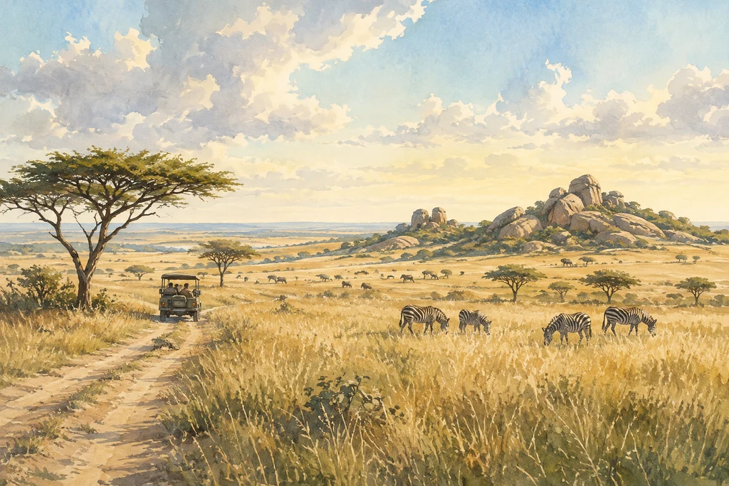 Serengeti National Park habitat illustration