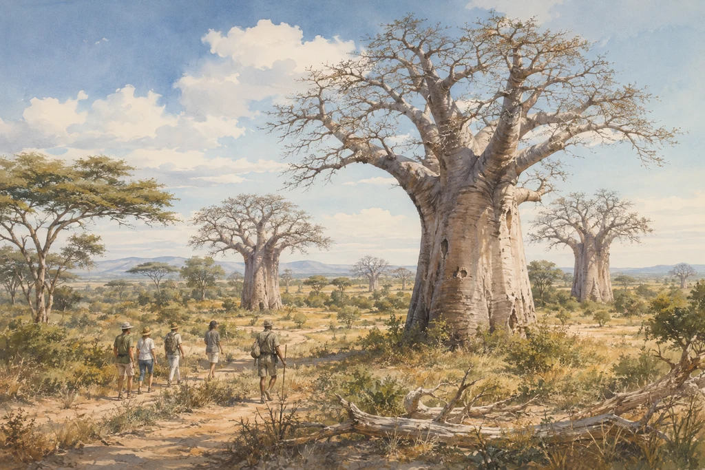A guided bush walk in Tarangire National Park: illustrative landscape