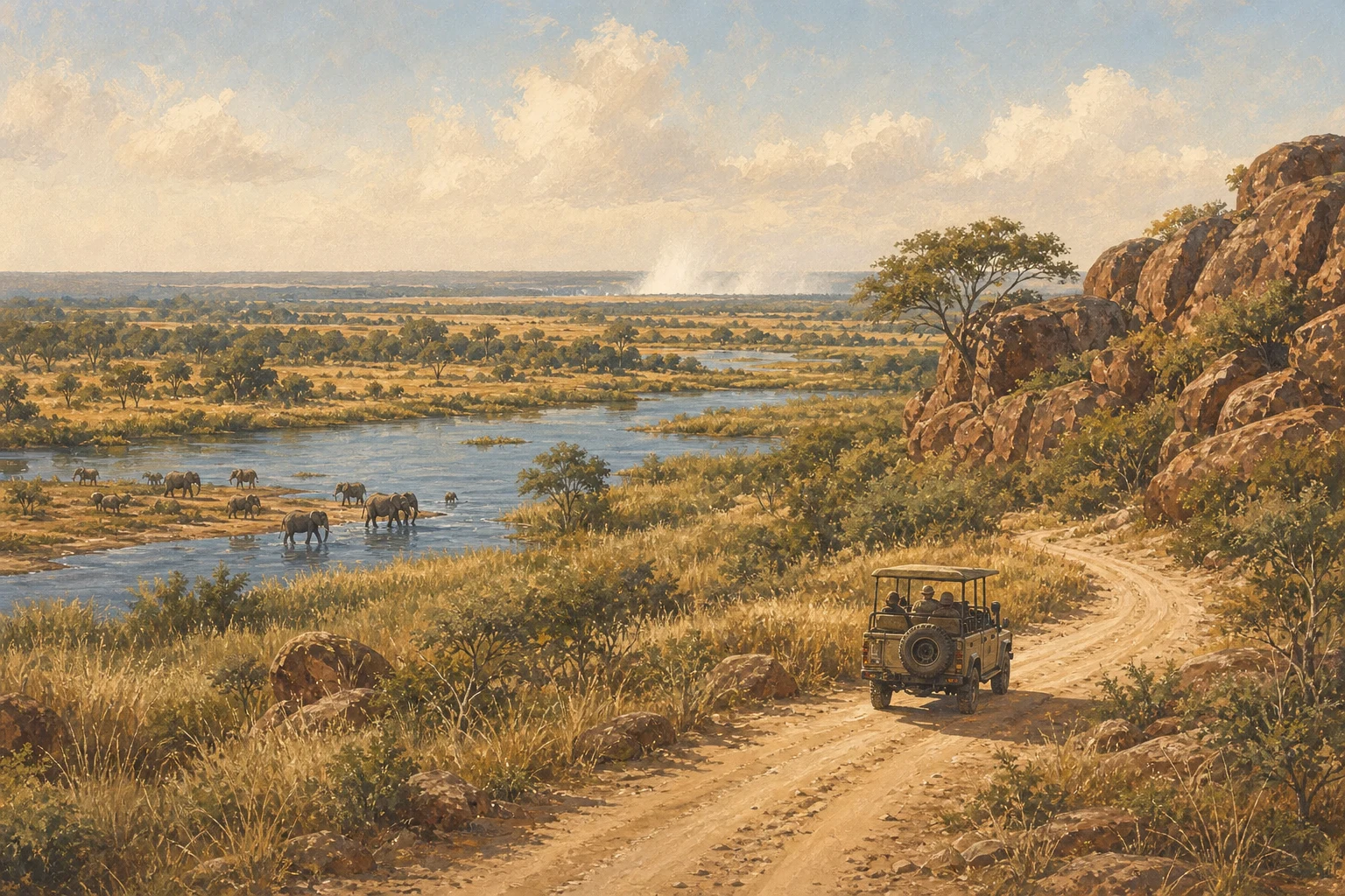 Chobe Riverfront & Tuli Block route illustration