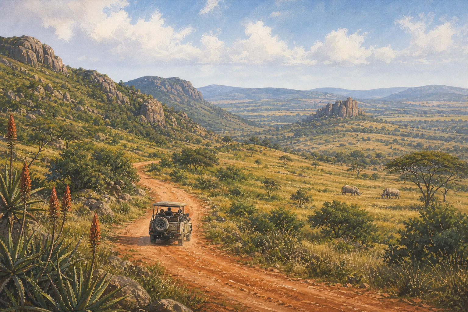 Eswatini, Kruger & Zululand route illustration