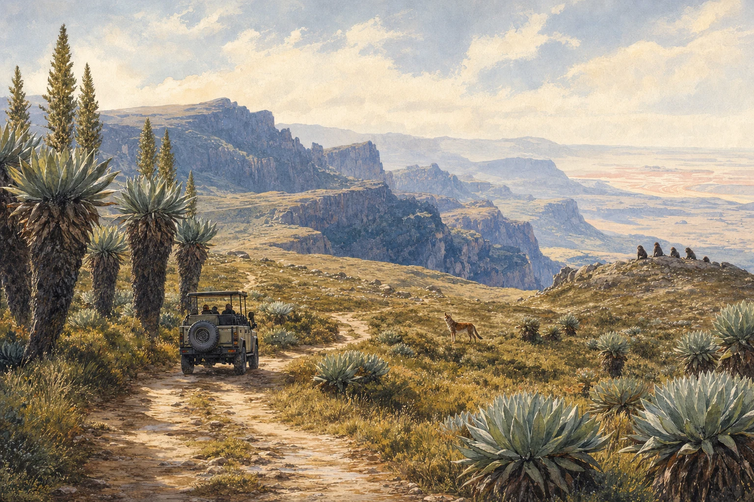 Ethiopian Mountains & Endemics route illustration
