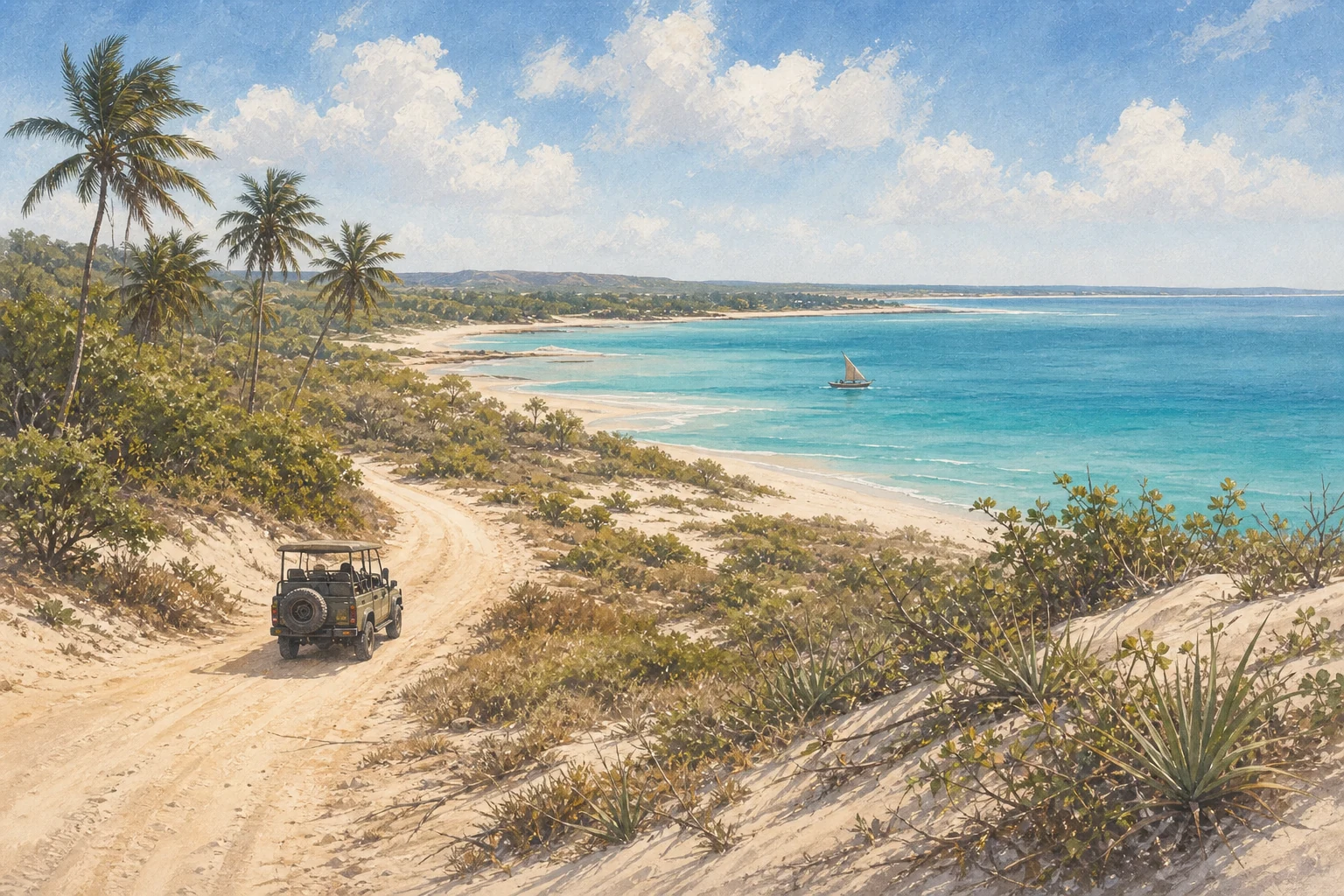Maputo to Beira route illustration