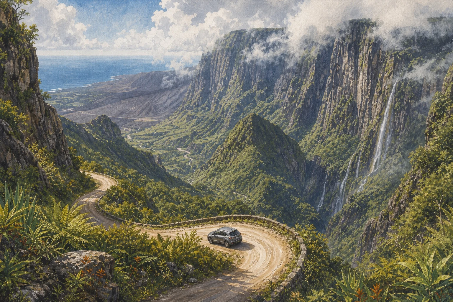 Réunion’s Grand Tour route illustration