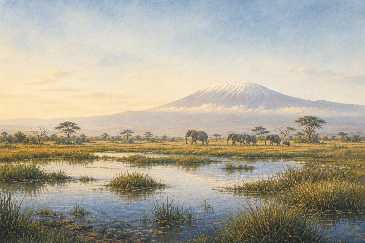 Amboseli National Park landscape in kenya